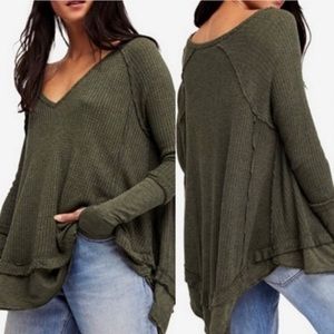 Free People Laguna moss green thermal XS B4